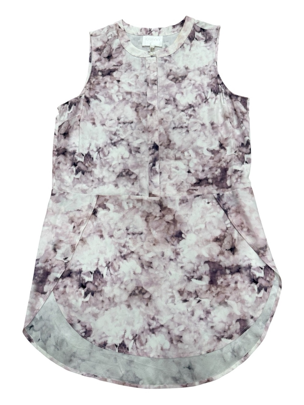 QUINN  muted shades of purple sleeveless silk blouse, Small